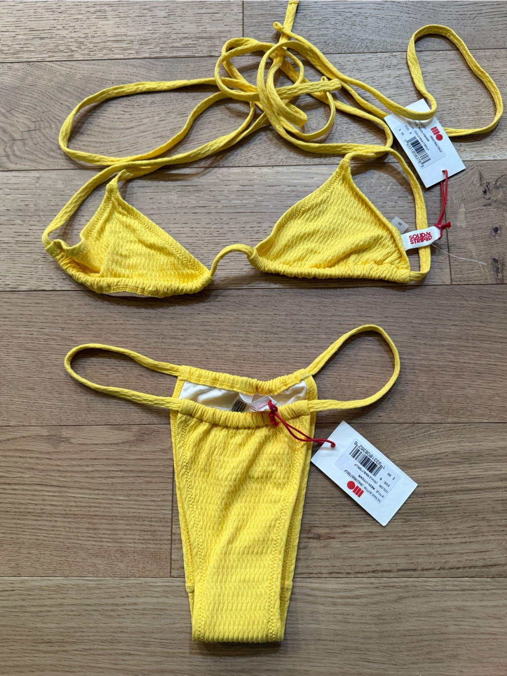 NWTS SOLID AND STRIPED The Raine bikini top and bottoms